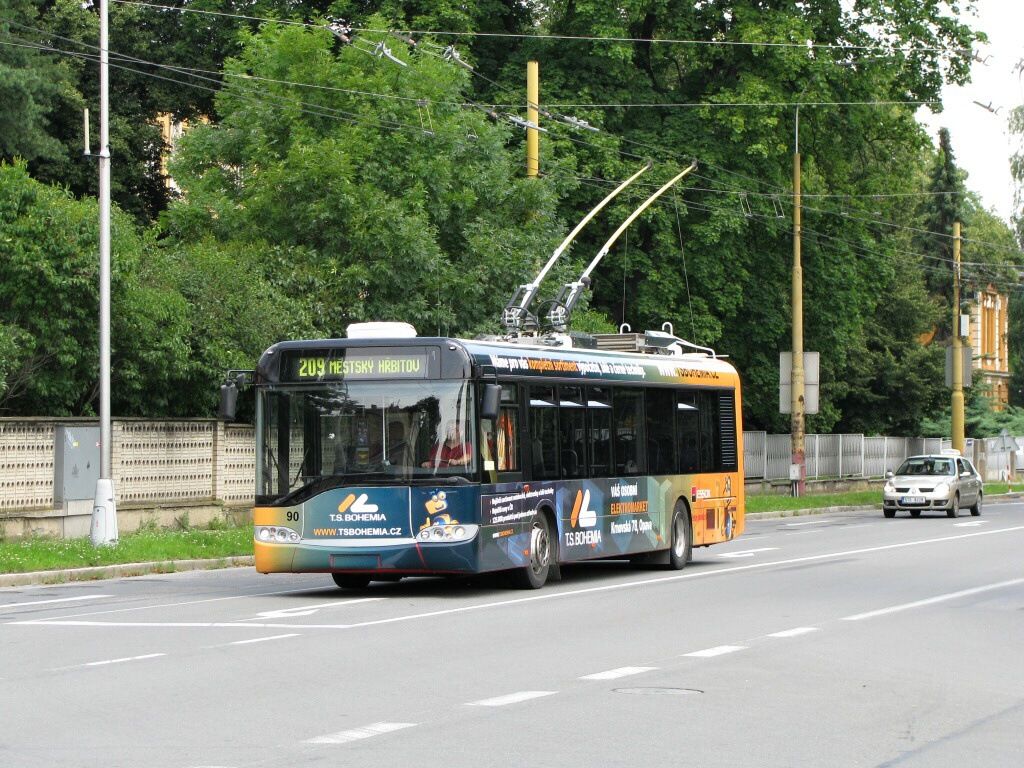 Ev. . 90 (Solaris Trollino 12 AC) s novou CVR v kiovatce Olomouck  Purkyova.