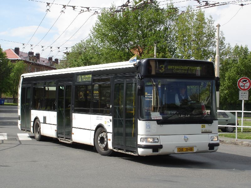 Citybus .31 na nhradn doprav msto trolejbusu m na Ant. pramen - kiovatka u vozovny DPML