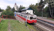 Obrat ozubnicovho vlaku na zastvce Szchenyihegy