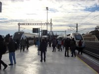 TGV ve společnosti spoje kategorie EI ve Figueres v první den provozu.