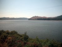 Pohled ze spoje Corto Laja na řeku Biobío.