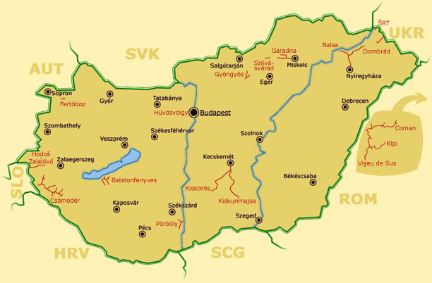 Interaktivní mapa Maďarska